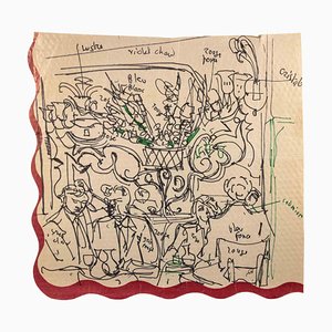 Reynold Arnould, Interior, Ink Drawing, 1970