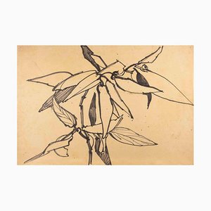 Reynold Arnould, Flowers, Drawing, 1970