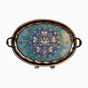 Hand Carved Coffee Tray with Handles