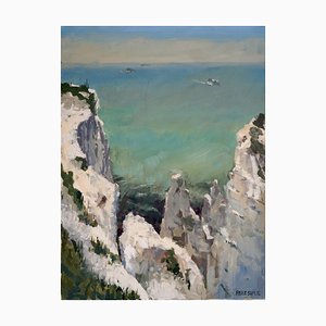 Frank Suplie, Dover, Kreidefelsen, Erosion, 2019, Egg Tempera on Canvas