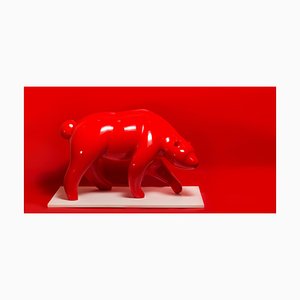Erekle Tsuladze, Red Bear, 2018, Artificial Stone & Metal