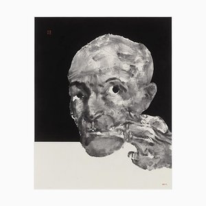 Wang Fei, Sin título 11, 2015, Tinta y collage sobre papel chino