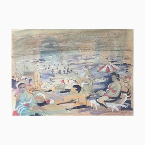 Giorgi Kukhalashvili, Black Sea Beach, 2010, Mixed Media on Paper