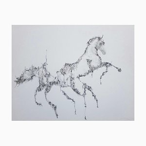 Michael Alan, Horse Rider, 2021, Pencil & Ink on Paper