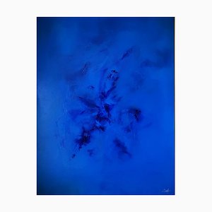 Elodie Dollat, Monochrome Bleu, 2018, Technique Mixte sur Toile
