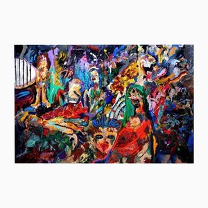 Renjie Gao, The Incurable Madhouse, 2017, óleo sobre lienzo