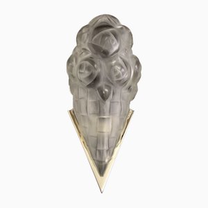 Französische Art Deco Wandlampe von David Gueron für Verrerie Dart Degué, 1930er