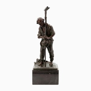Paul Ludwig Kowalczewski, Travailleur de Terrain avec Râteau, 1900, Bronze