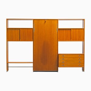 Ry 100 Shelf System with Teak Fold-Out Bed by Hans J. Wegner for Ry Møbler, Denmark, 1960s
