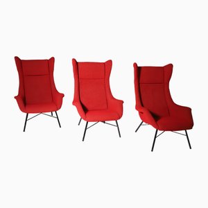 Wingback Armchairs by Navrátil & Sépová for Thonet, Czechoslovakia, 1960s