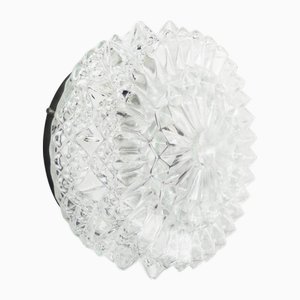 Mid-Century Round Clear Glass Wall Light
