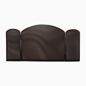 Minimalistischer Dreifach-Kaminschirm in Schwarz