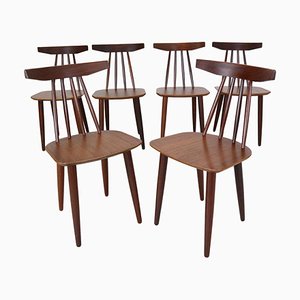 Sillas de comedor 3705 de Poul Volther para Fremel Røjle, Dinamarca, años 60. Juego de 6