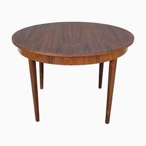 Scandinavian Modern Extendable Round Dining Table, Denmark, 1960s