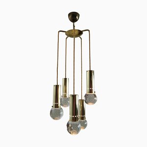 Lampe à Suspension Bubble en Laiton, Modèle SP/16 par Gino Sarfatti pour Arteluce, Italie, 1950s