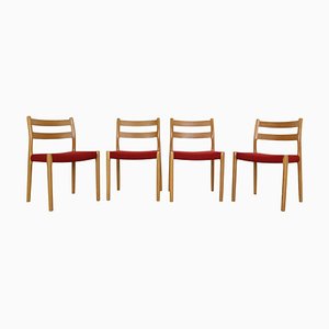 Sillas de comedor modelo 84 de Niels Otto Moller para Højbjerg, Dinamarca, años 70. Juego de 4