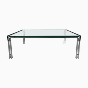 Großer niederländischer Metaform Couchtisch aus Stahl & Glas, Hank Kwint zugeschrieben, 1970