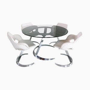 Juego de comedor era espacial de Boris Tabacoff, Francia, años 70. Juego de 5