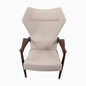 Sillón danés de orejas ajustable de teca atribuido a Ib Kofod Larsen para Bovenkamp, años 50