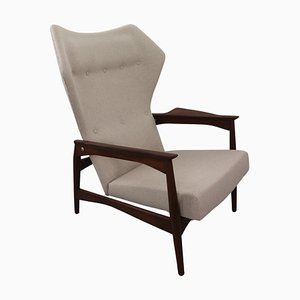Verstellbarer Dänischer Ohrensessel aus Teak von Ib Kofod Larsen für Bovenkamp, 1950er