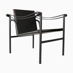 Black on Black Armchair Model-LC1 attributed to Le Corbusier for Cassina, Italy, 1970s