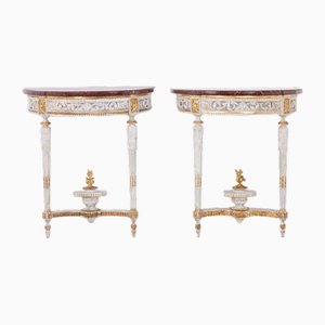 Louis XVI Lacquered Consoles from Malot, 1780s, Set of 2