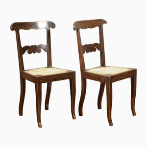 Italienische Stühle aus Nussholz, 2er Set