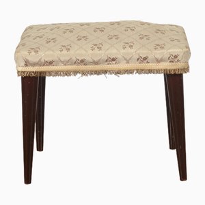 Vintage Stool in Damask Fabric, 1950s