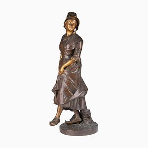 Sculpture in Patinated Bronze by Antonin Mercié