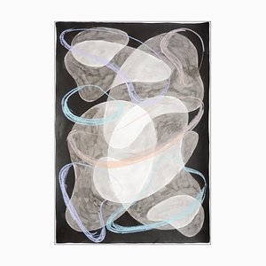 Ryan Rivadeneyra, Abstract Floating Overlapping Shapes, 2024, Acrylic on Paper