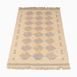 Scandinavian Modern Rolakan Flatweave Rug by Maj Svanström, Sweden, 1950s