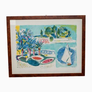 Enrico Paolucci, Strandmotiv, 20. Jahrhundert, Vintage Lithographie