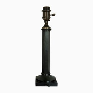 Neoclassical Table Lamp in Patinated Metal, 1940s