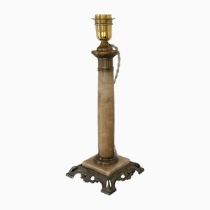 Onyx and Brass Column Table Lamp, 1920s