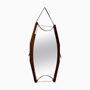 Wandspiegel aus Nussholz, Messing & Glas von Ico & Luisa Parisi, Italien, 1950er