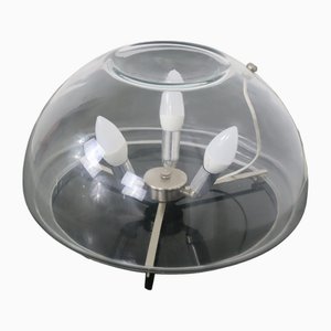 Table Lamp in Transparent Glass and Metal Structure, 1970s