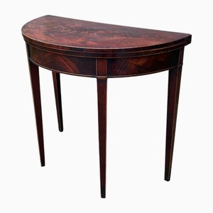 Mesa de juegos Demi Lune George III de caoba, siglo XVIII, década de 1790