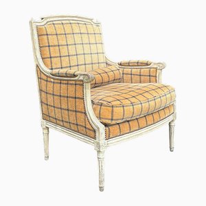 Bemalter Louis XVI Bergere Sessel, 19. Jh., 1880er