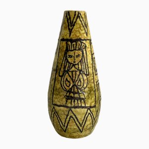 Vase Mid-Century en Céramique dans le style de Guido Gambone, Italie, 1950s