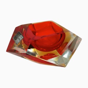 Ashtray in Murano Glass by Flavio Poli for Seguso, Glassmakers of C. Campanella - Label, 1960s
