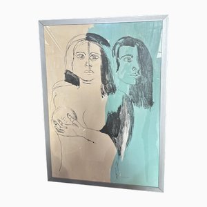 Bruno Cassinari, Due figure femminili, anni '70, Litografia