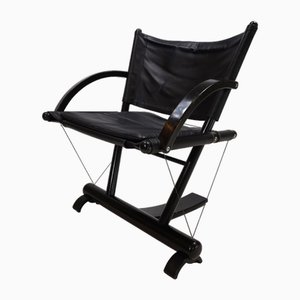 Vintage String Leather Lounge Chair from Weishäupl Werkstätten, 1980