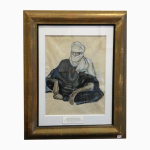 Monique Cras, Mufflon Hunter, Hoggar, 1942, Gouache