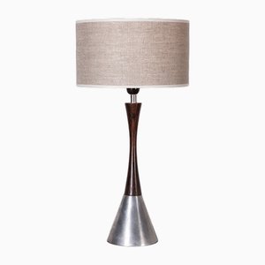Swedish Table Lamp in Aluminum, Rosewood and Bakelite from Bergboms, 1960s