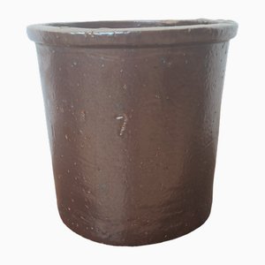 Antique Industrial Style Stoneware Pot, 1890s