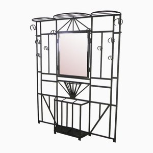 Large Art Deco Standing Wall Coat Rack, 1930s