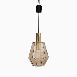 Geometric Smoked Glass Pendant Light from Limburg, 1970s