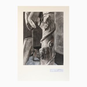 Jan Bauer, Glyptothek Munich, Fragmentos 9, Escultura antigua, 2022, Acuarela y grafito