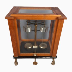 Antique Wooden Glass Pharmacy Scales, 1890s