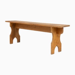 Art Deco Bench in Wood, France, 1940s